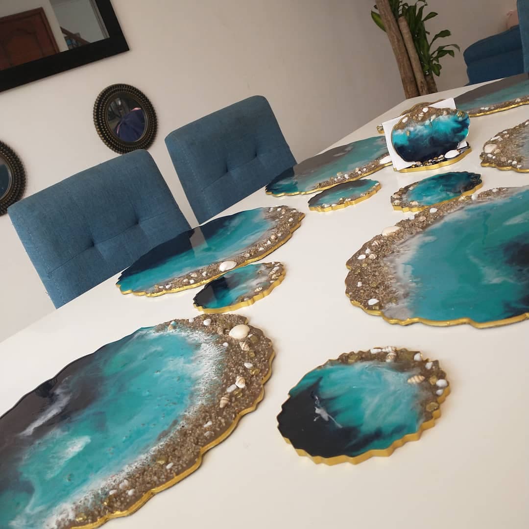 Placemat Set — Navy Caribbean - View 14