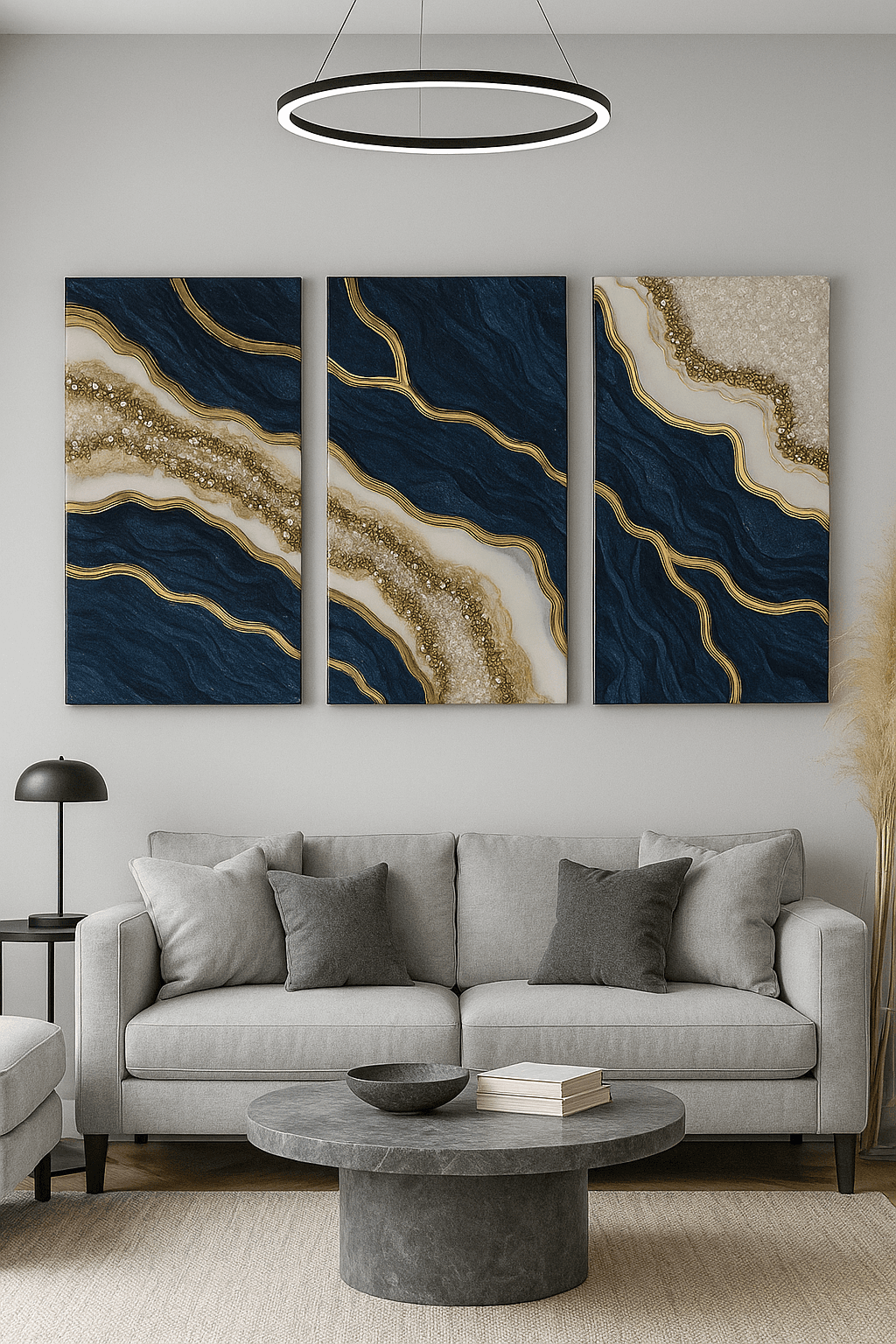 Wall Art — Triptico Blue Deep