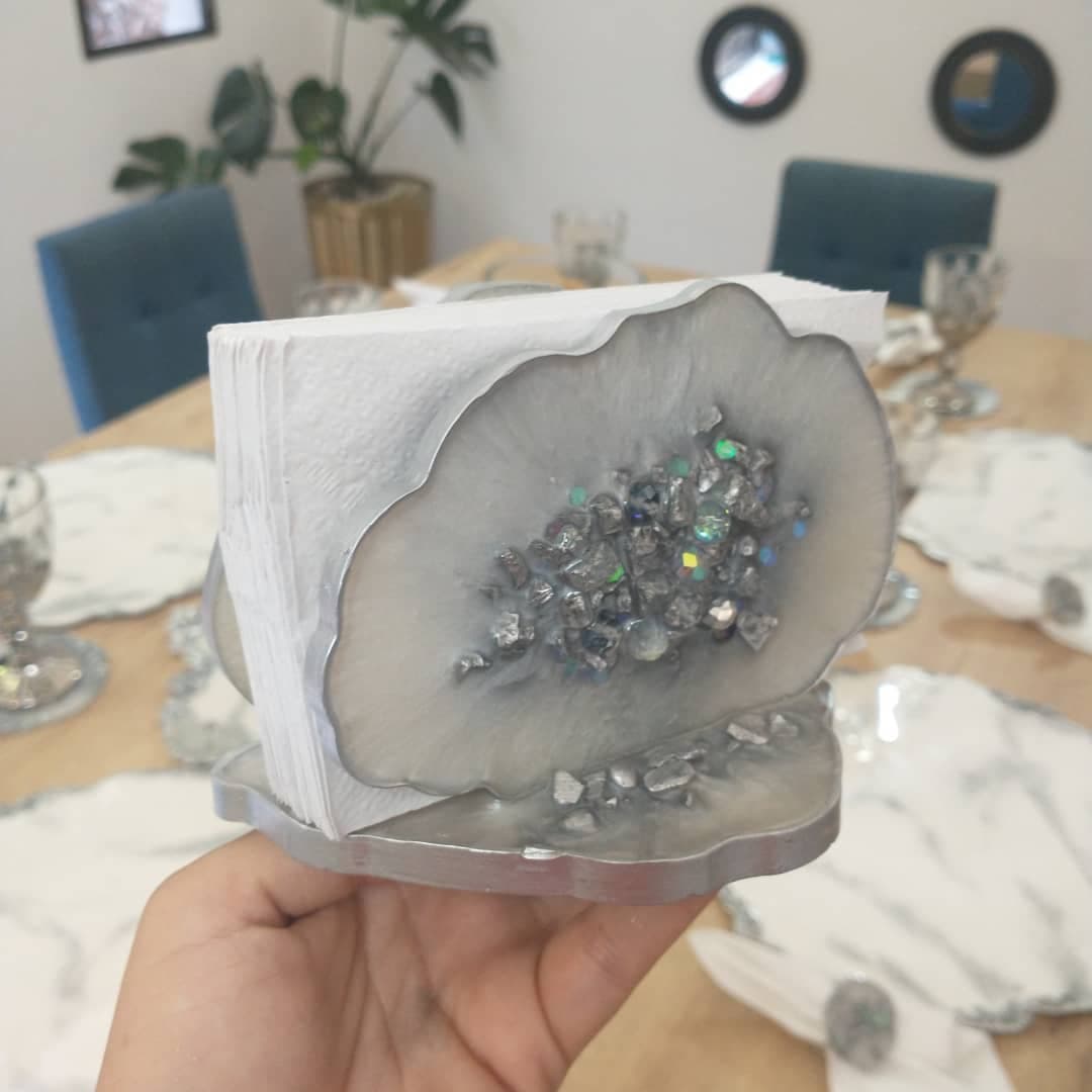 Napkin Holder — Marble Silver - View 8
