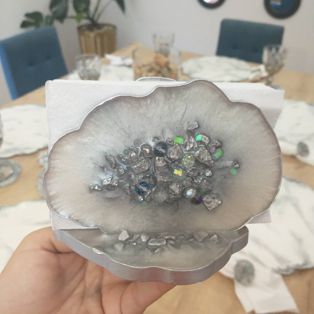 Napkin Holder — Marble Silver - View 10