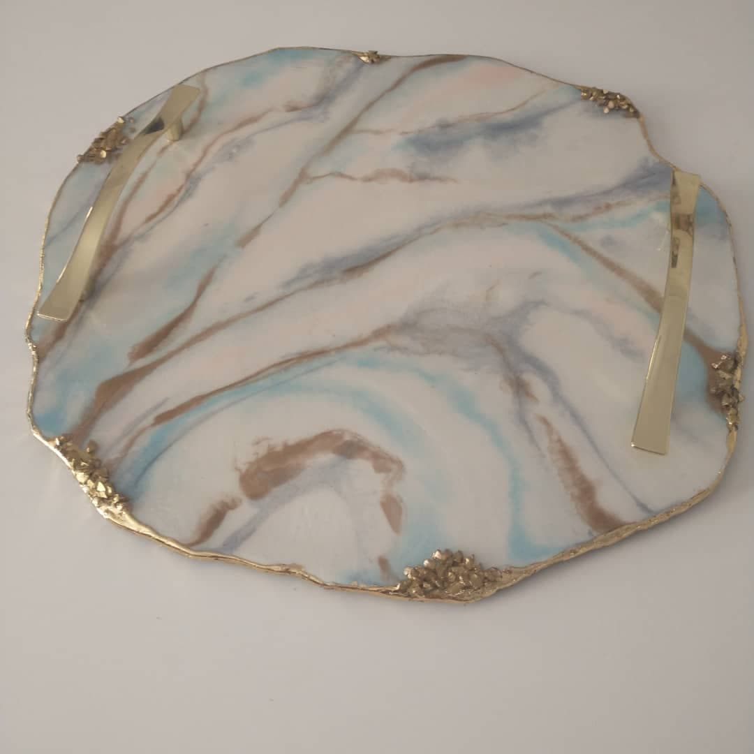 Luxury Tray — Marmol Blue Geoda