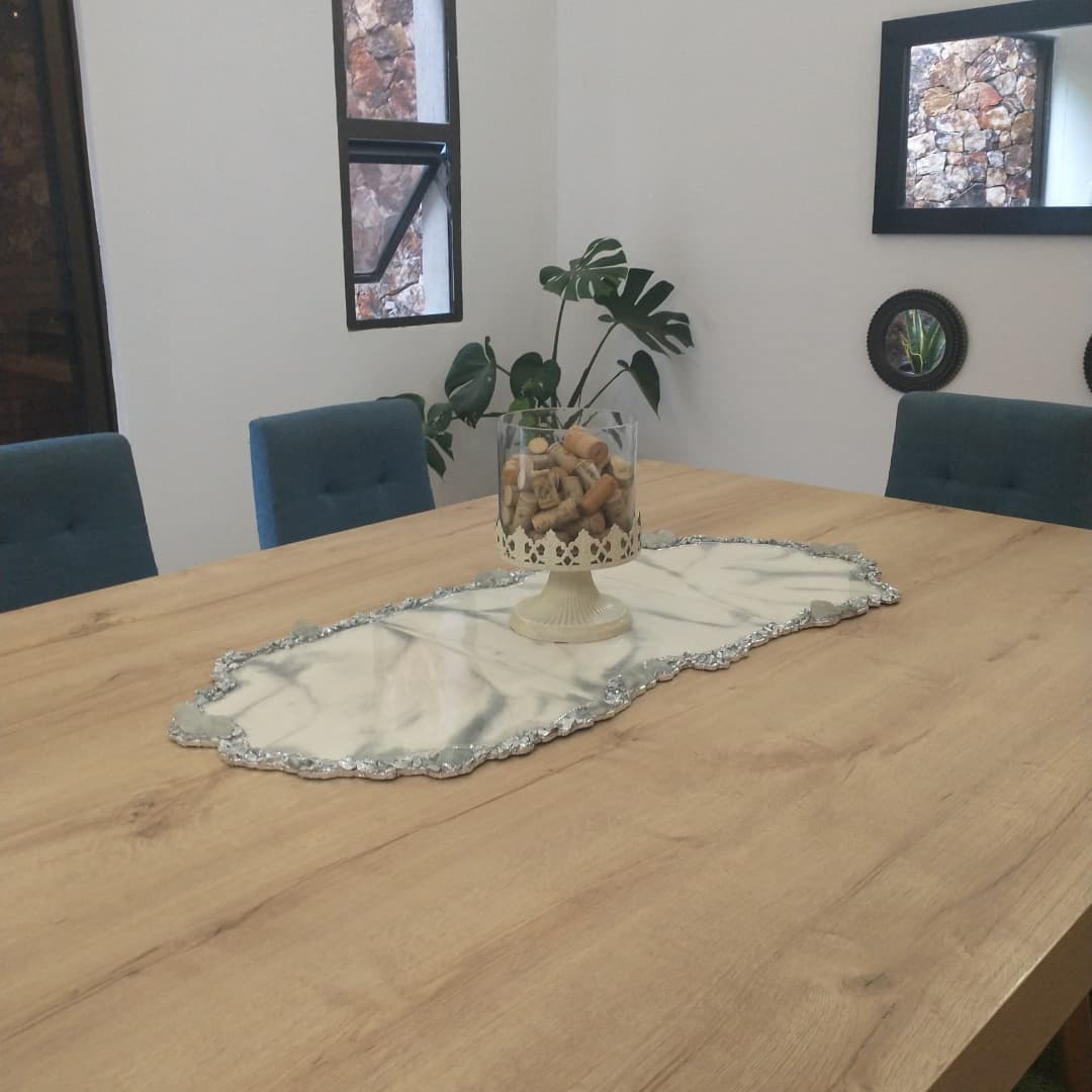 Placemat Set — Marble Silver Geode - View 8