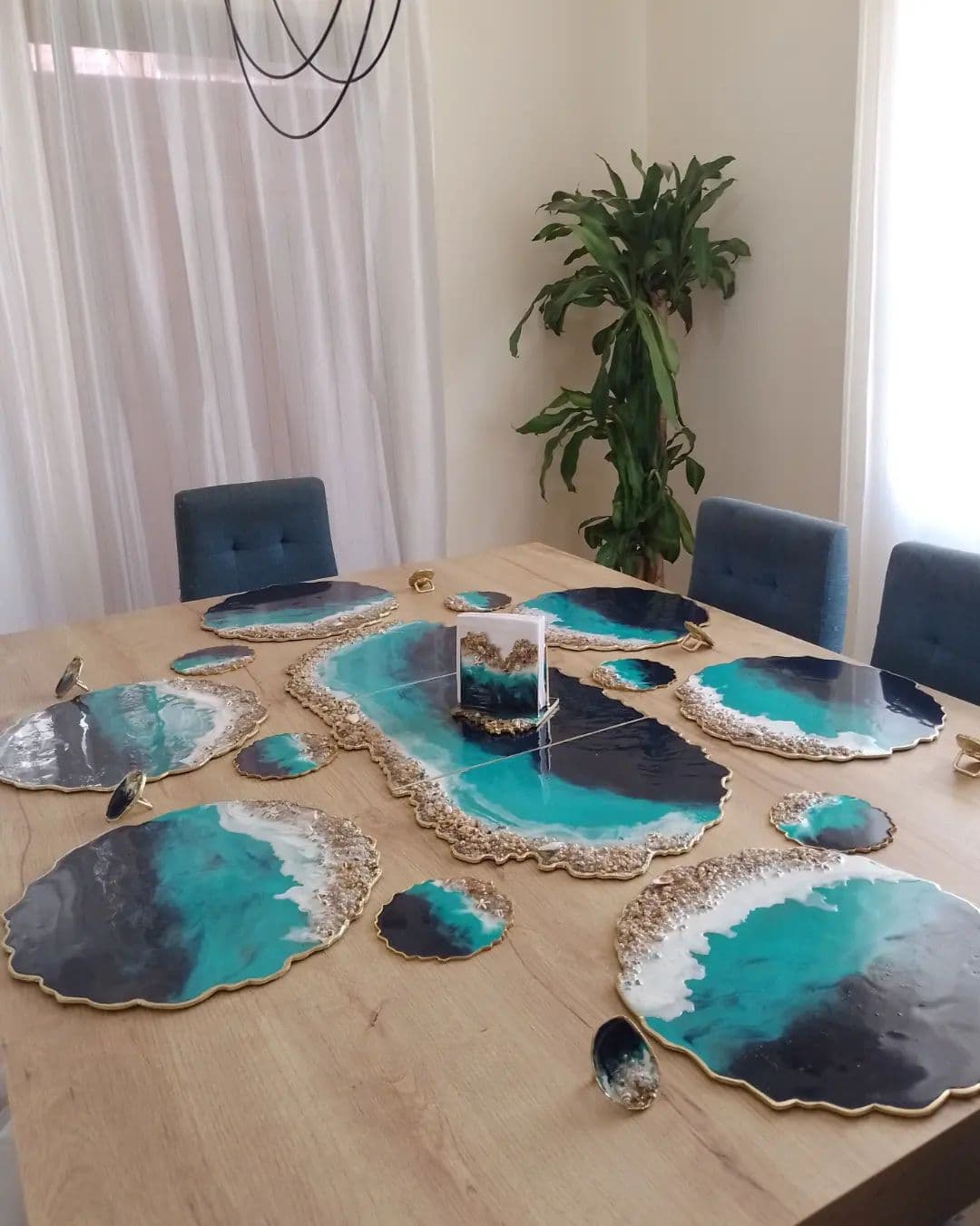 Table Runner — Navy Caribbean - View 7