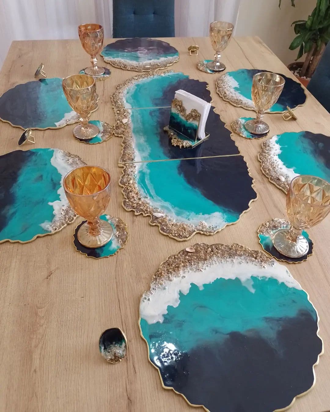 Table Runner — Navy Caribbean - View 8