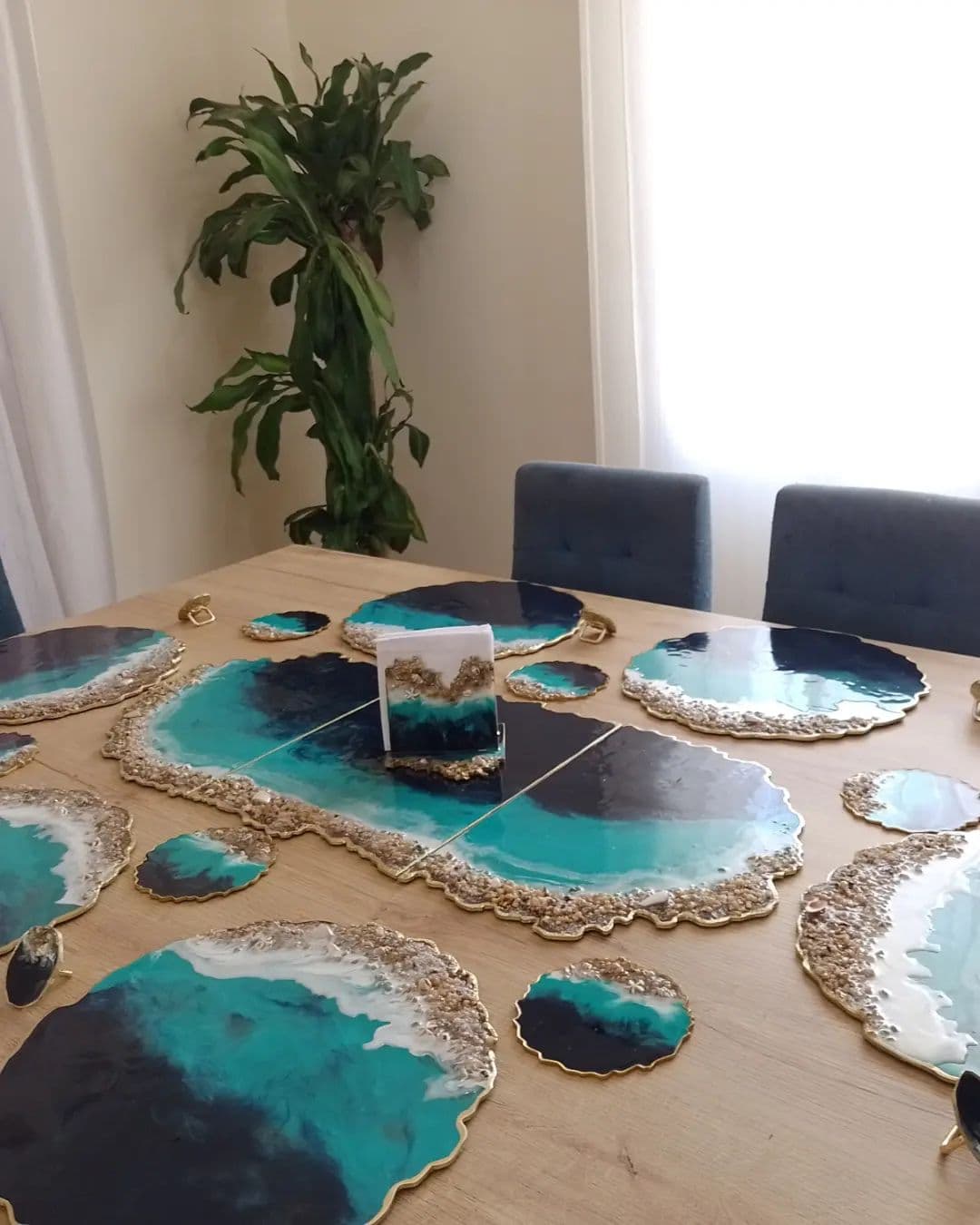 Table Runner — Navy Caribbean - View 3