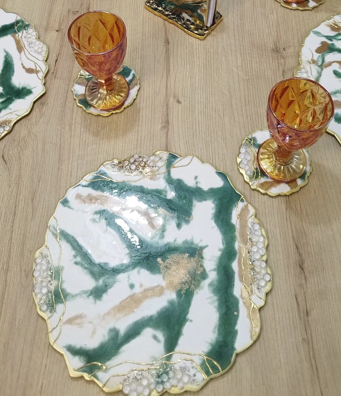 Placemat Set — Marble Green - View 4