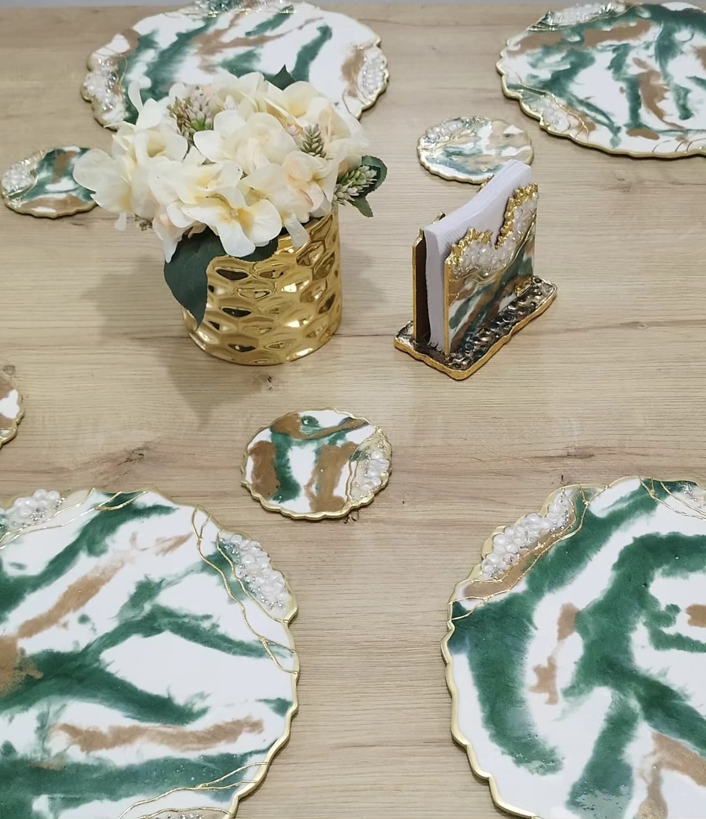 Placemat Set — Marble Green - View 3