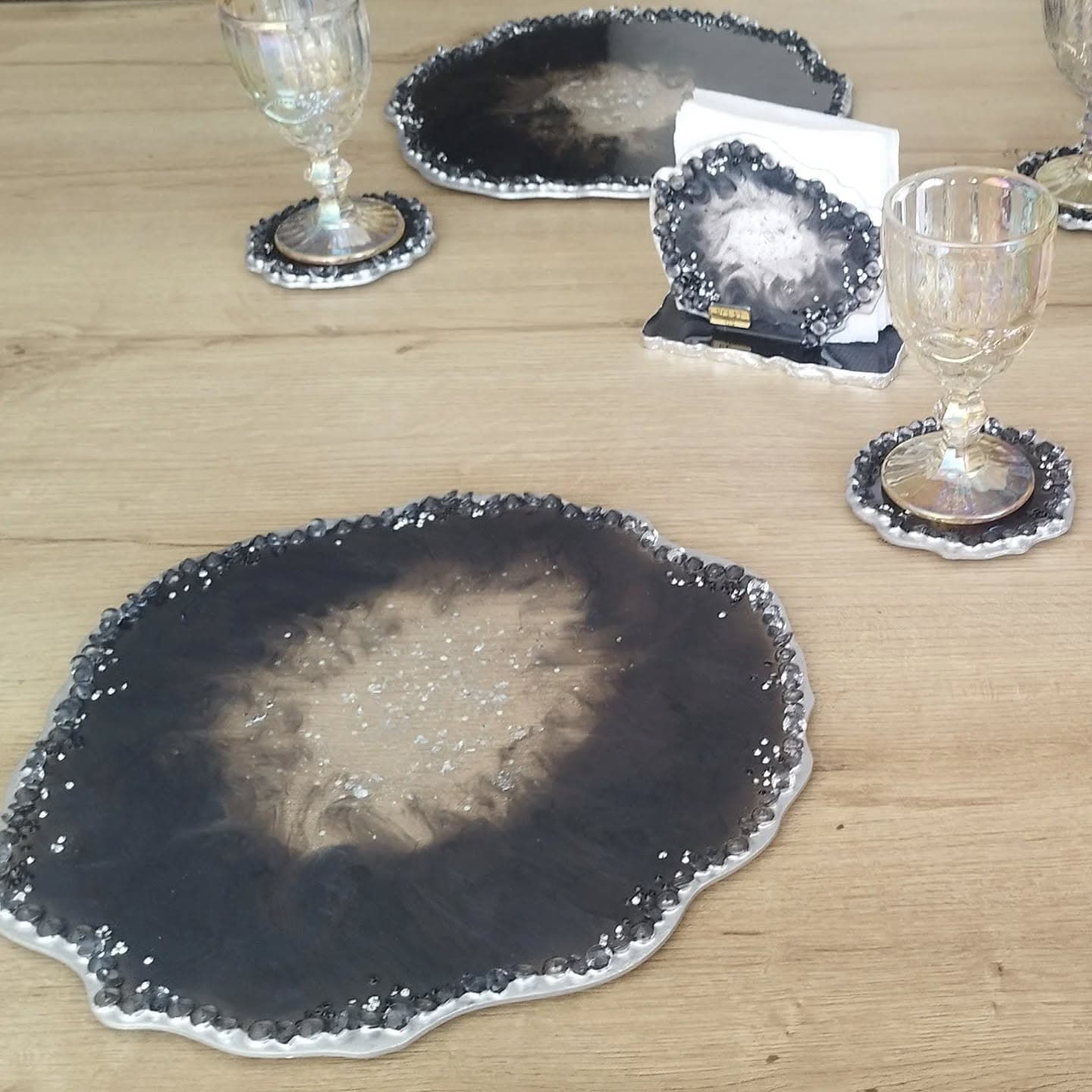 Placemat Set — Monaco Night Silver - View 8