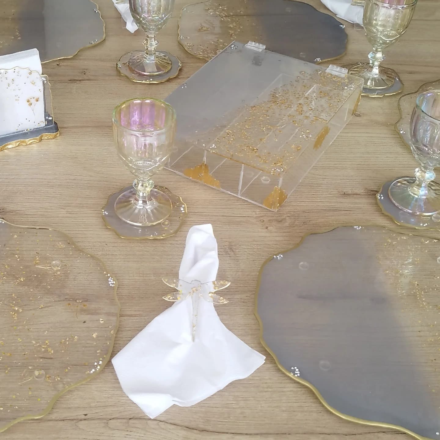 Napkin Ring Set — Dragonflies Gray