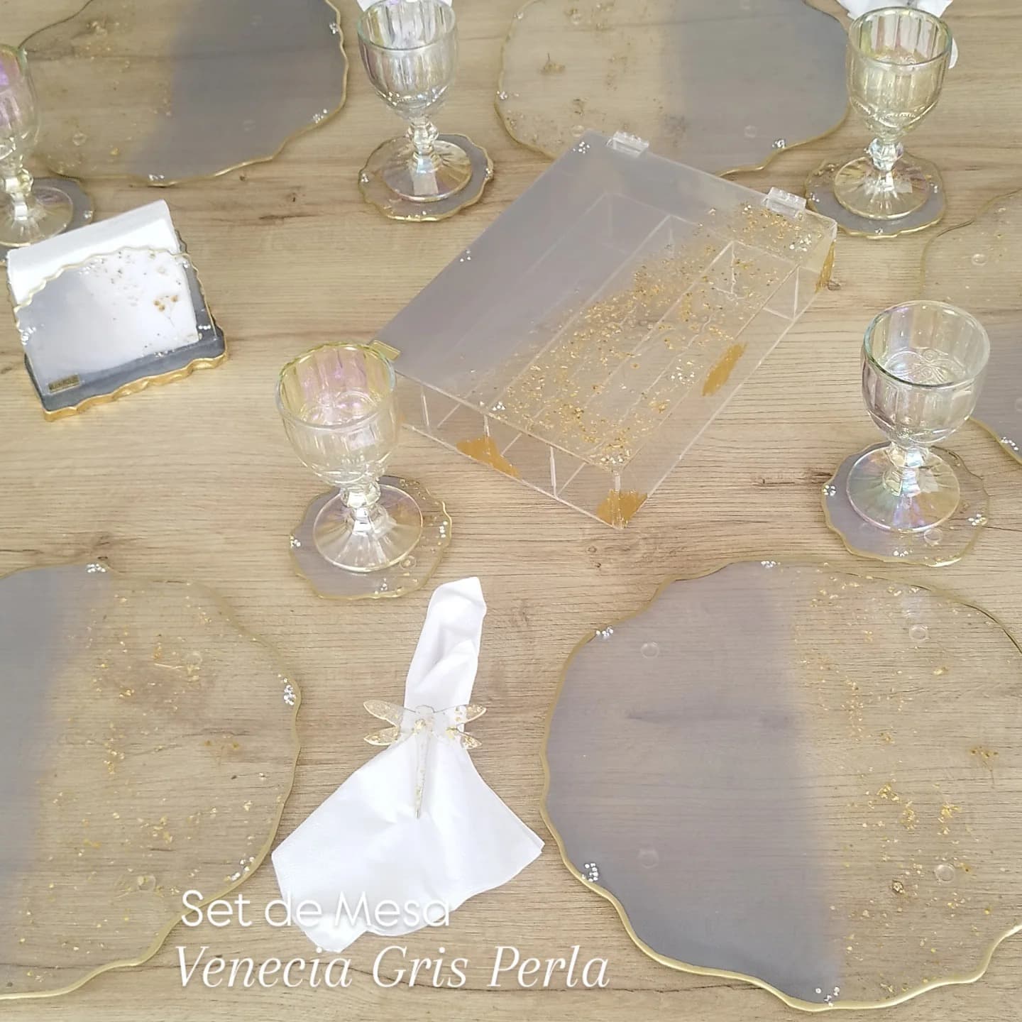 Coaster Set — Venecia Gray