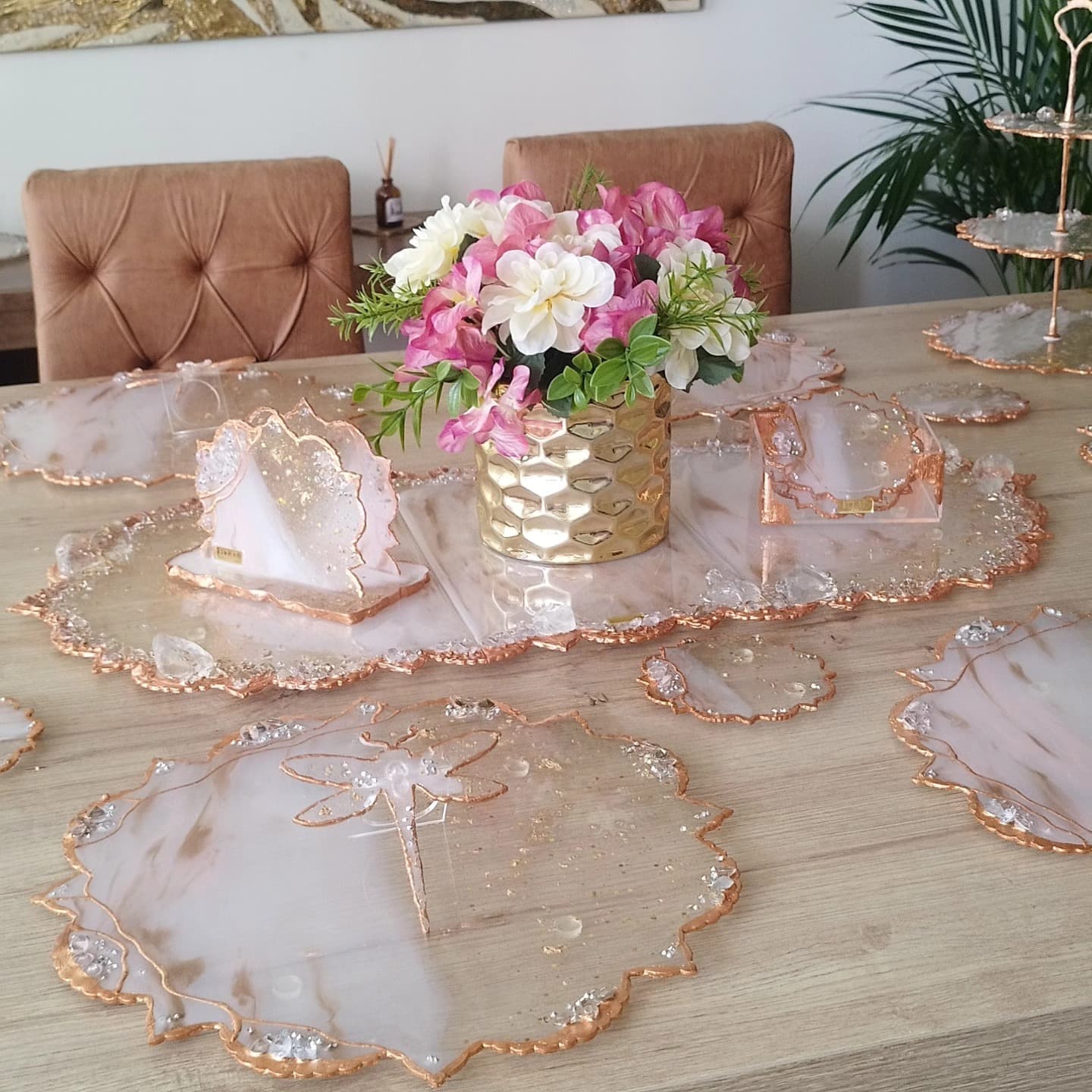 Table Runner — Italy Gold Pink - View 7