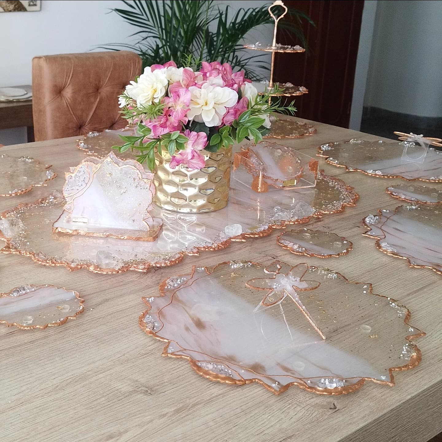 Napkin Holder — Italy Gold Pink