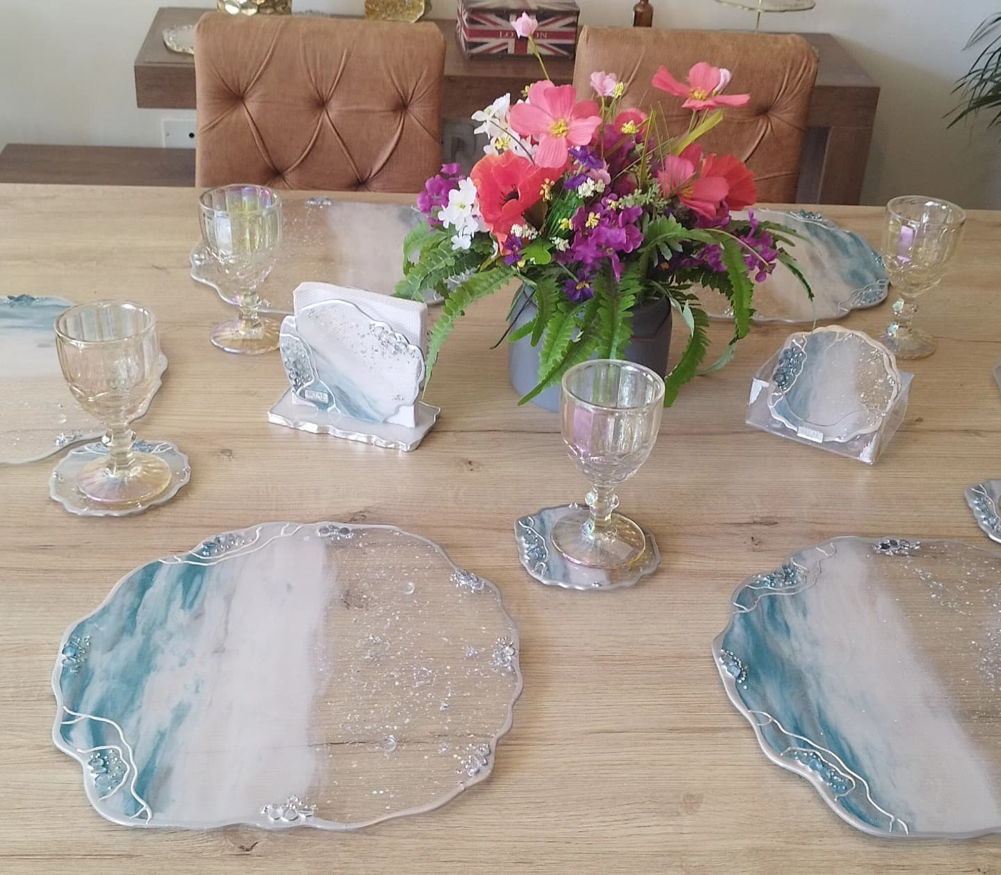 Placemat Set — Siberia Silver - View 6