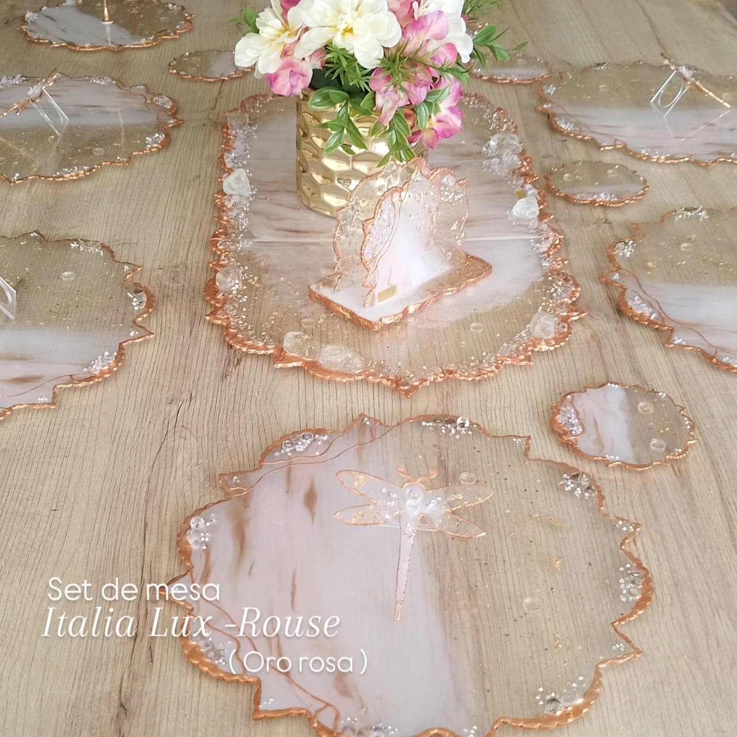 Placemat Set — Italy Gold Pink