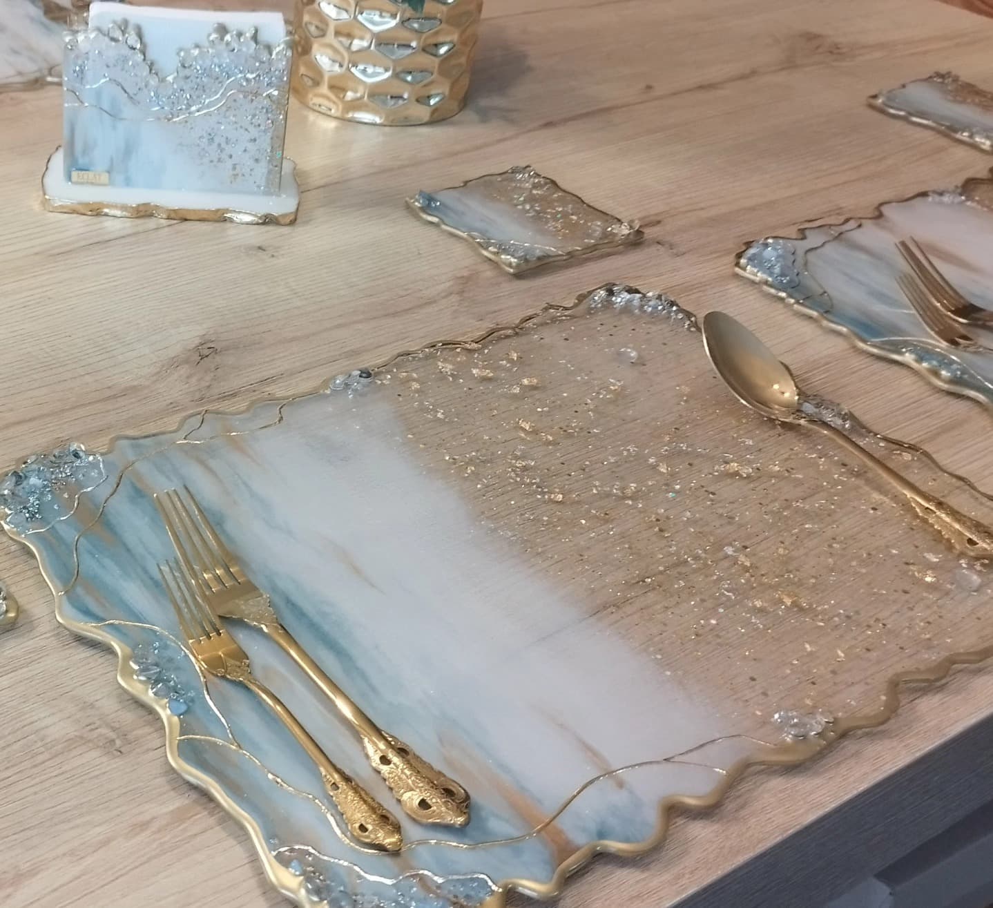 Coaster Set — Siberia Gold- Square