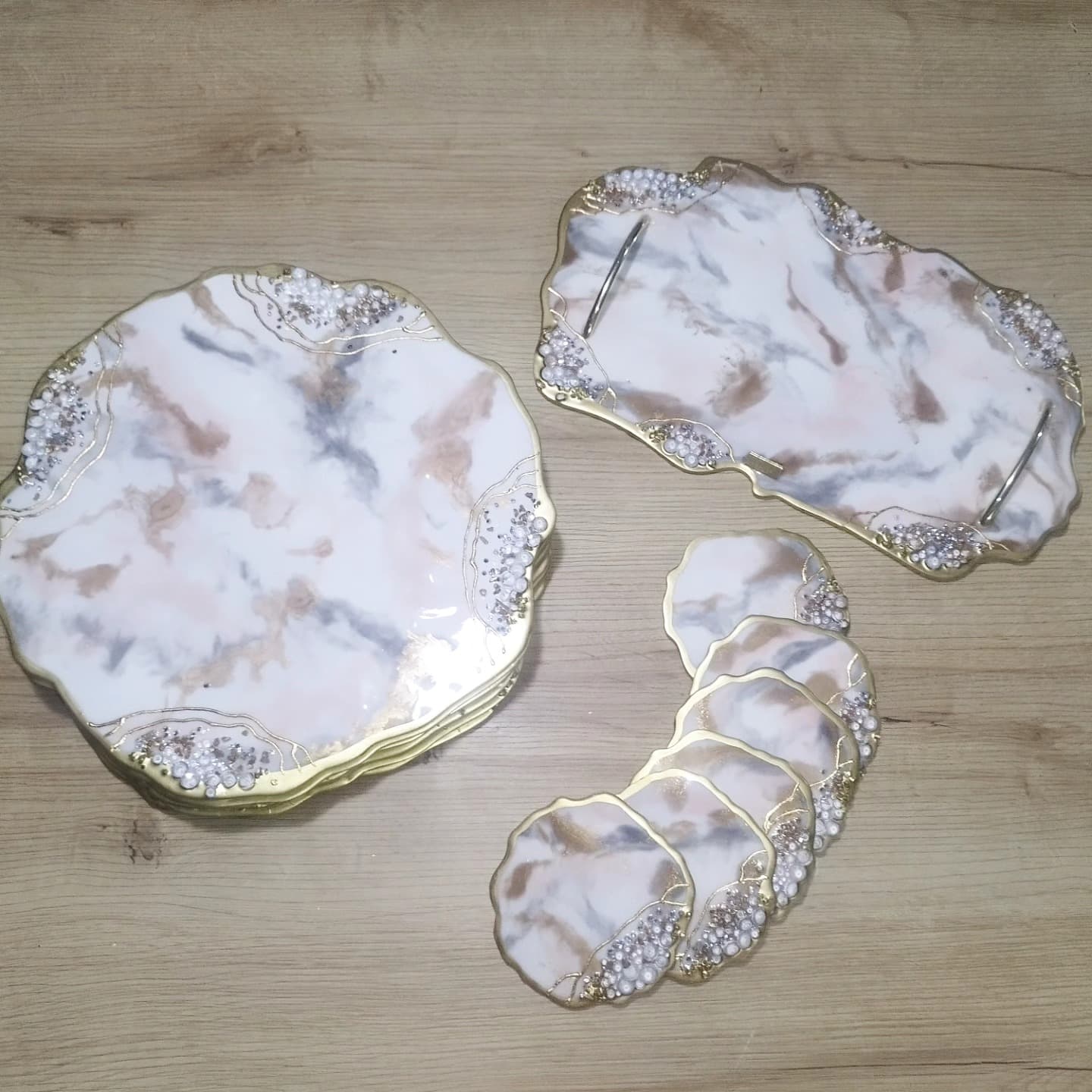 Coaster Set — Marble - View 3
