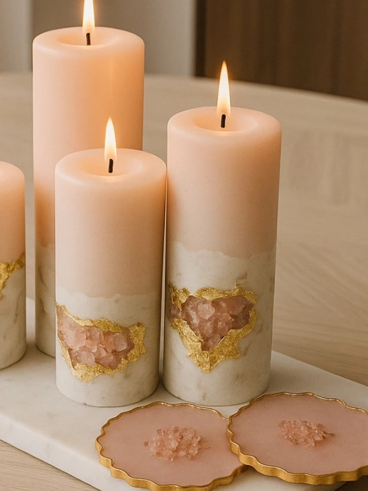 Decorative Candle — Set Marmol Deluxe