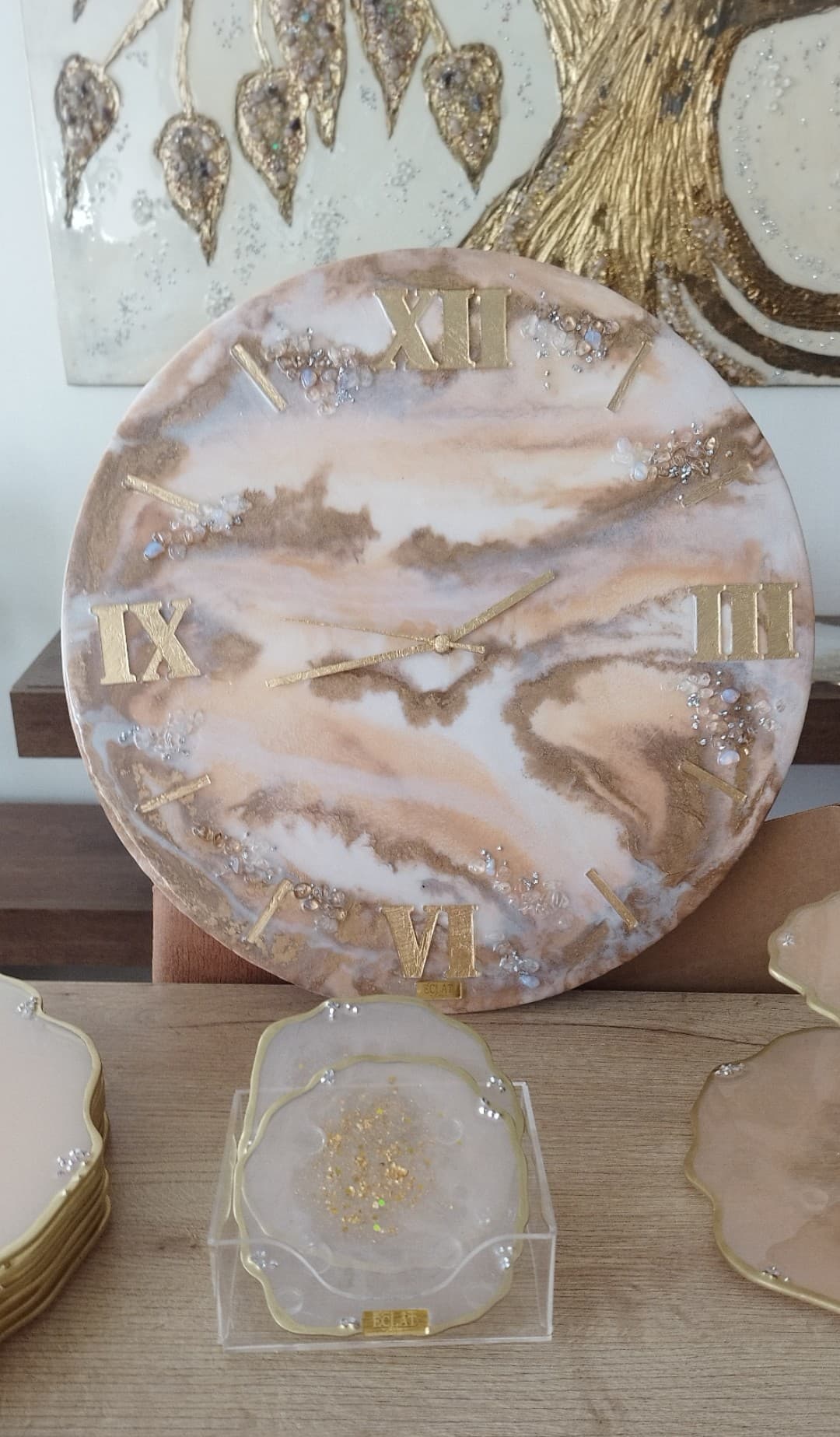 Luxury Clock — Marmol Beige