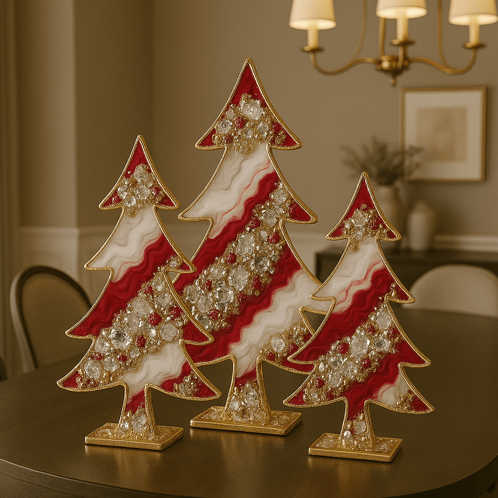 Holiday Edition — Set Christmas Trees Set of 3 Red