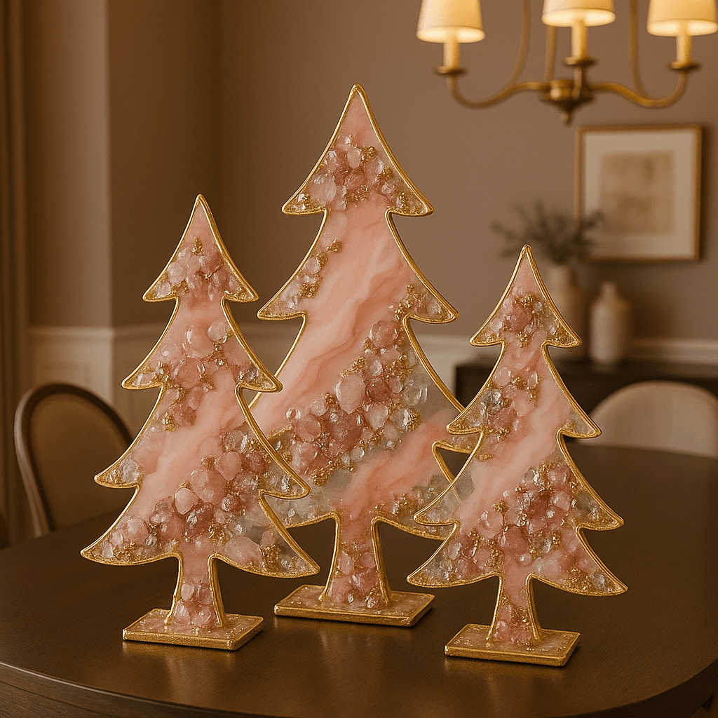 Holiday Edition — Set Christmas Trees Set of 3 Pink