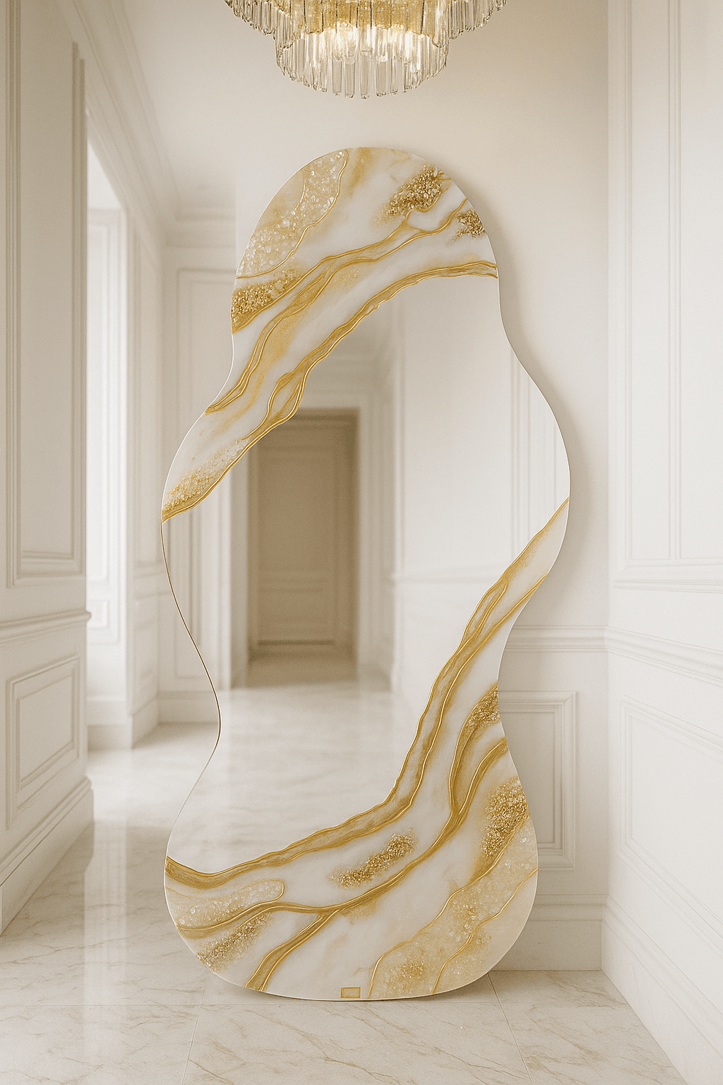 Luxury Mirror — Irregular White Gold