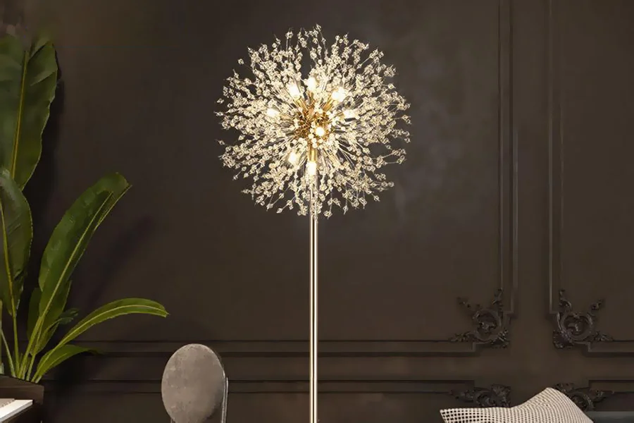 Modern Crystal Dandelion LED Floor Lamp